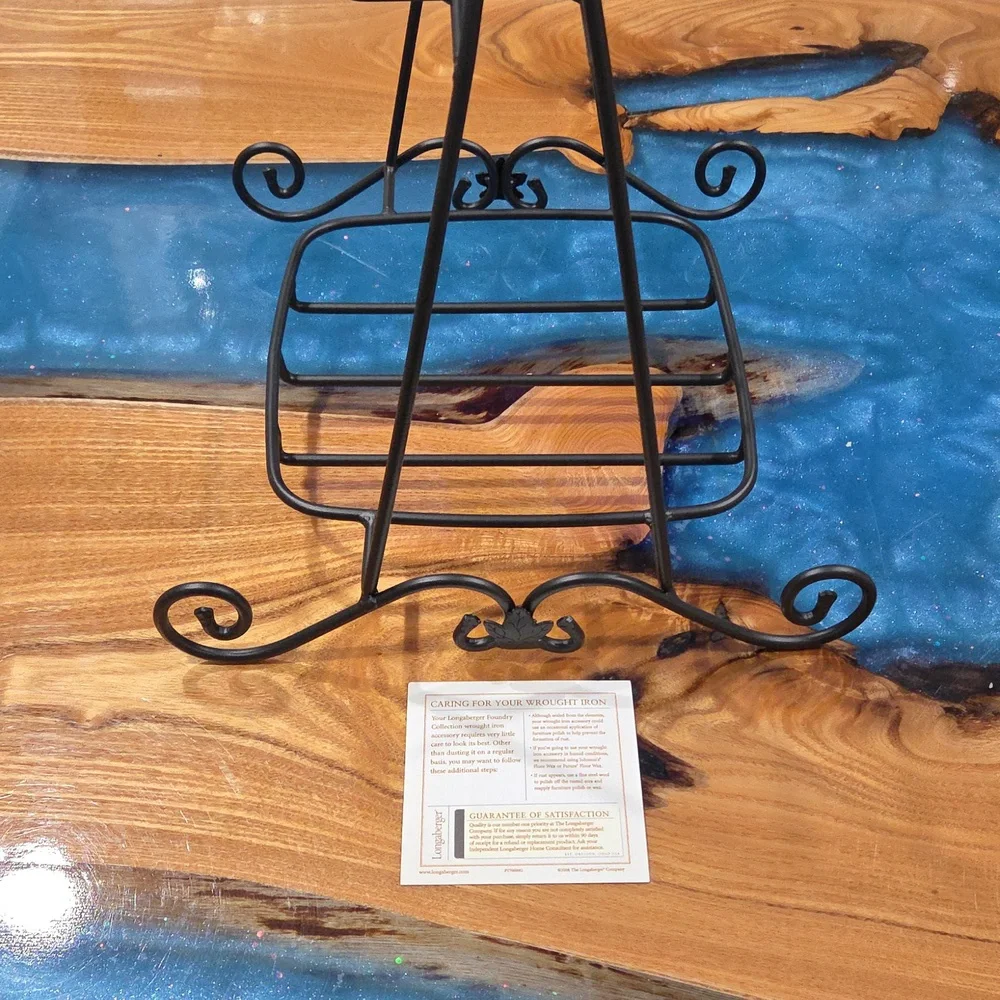 Longaberger 2005 Metal Wrought Iron Two Tier Holiday Stand - Picture 2 of 5
